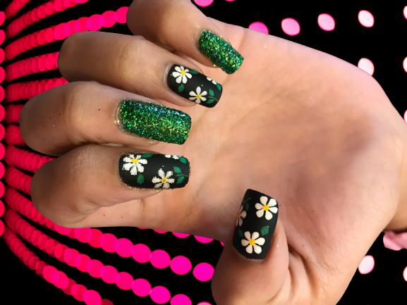 Floral Designs Very Short Nails Ideas