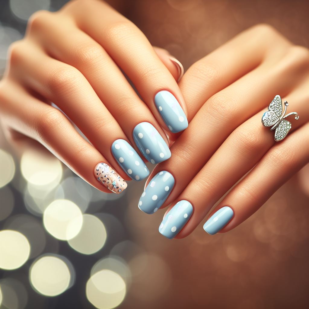 Light Blue Nails Design