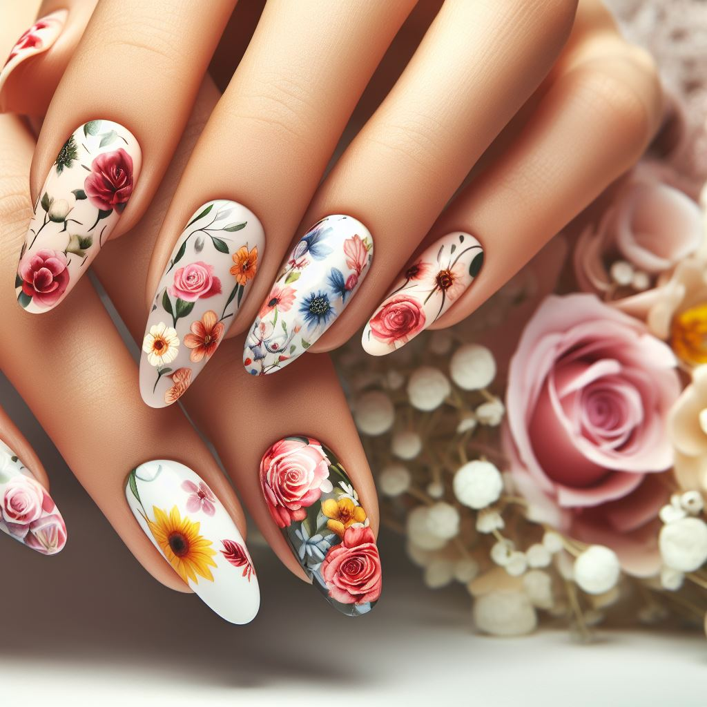 French Tip Florals